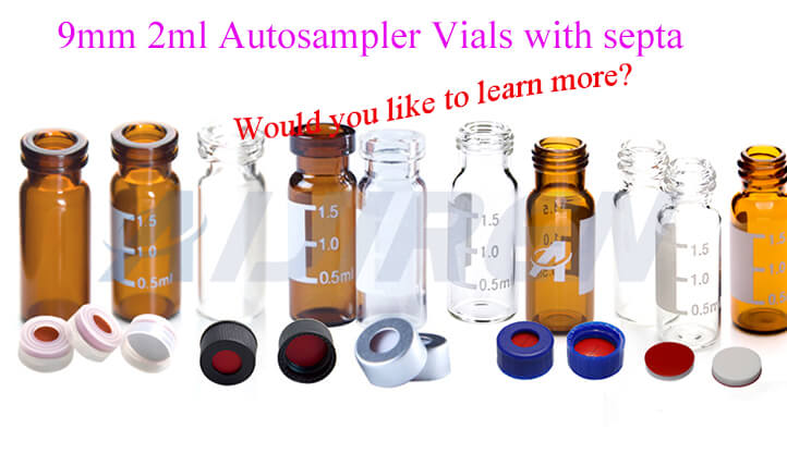 9mm 2ml Autosampler vials with Septa