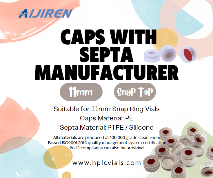 11mm Snap Top Caps with Septa
Suitable for: 11mm Snap Ring Vials