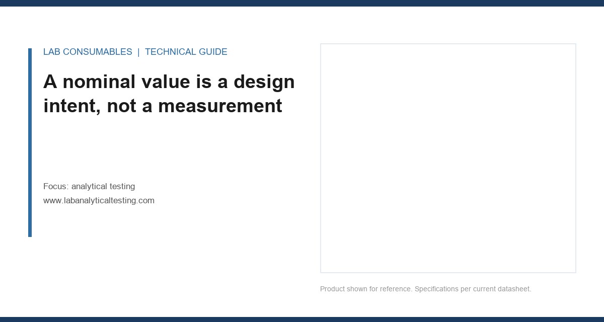 A nominal value is a design intent, not a measurement
