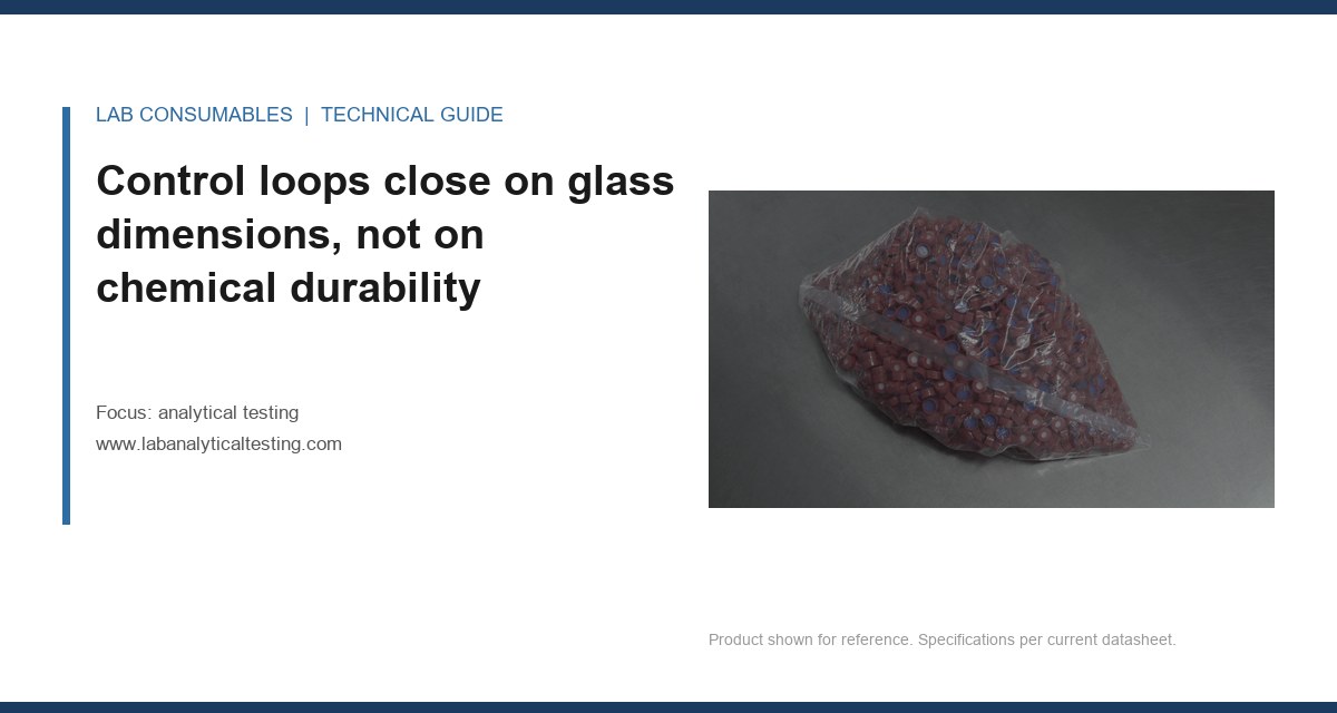 Control loops close on glass dimensions, not on chemical durability
